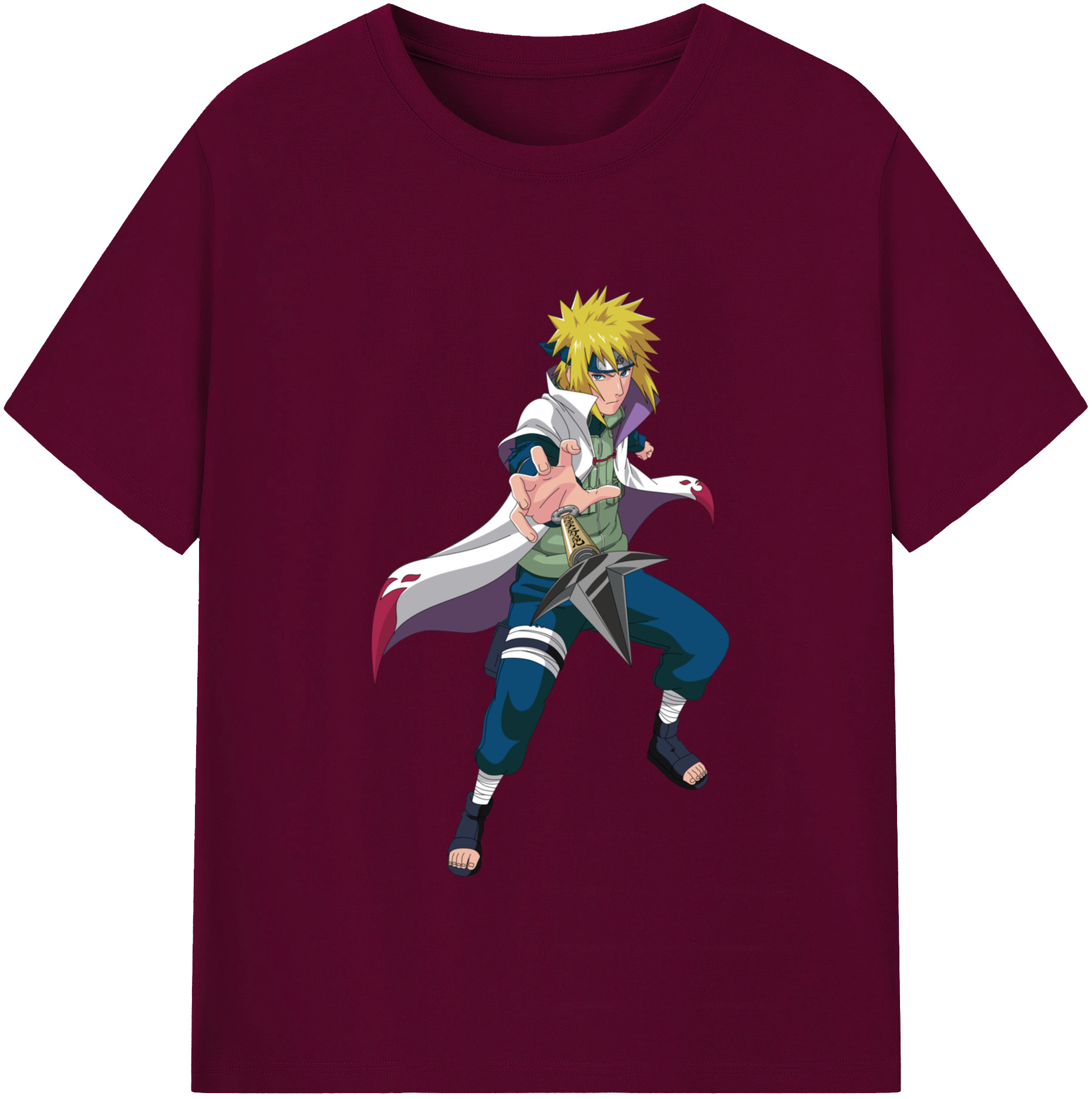 （画像用） NARUTO -ナルト- 波風 ミナト Namikaze Minato レディースカジュアルプリントTシャツ（綿100％）